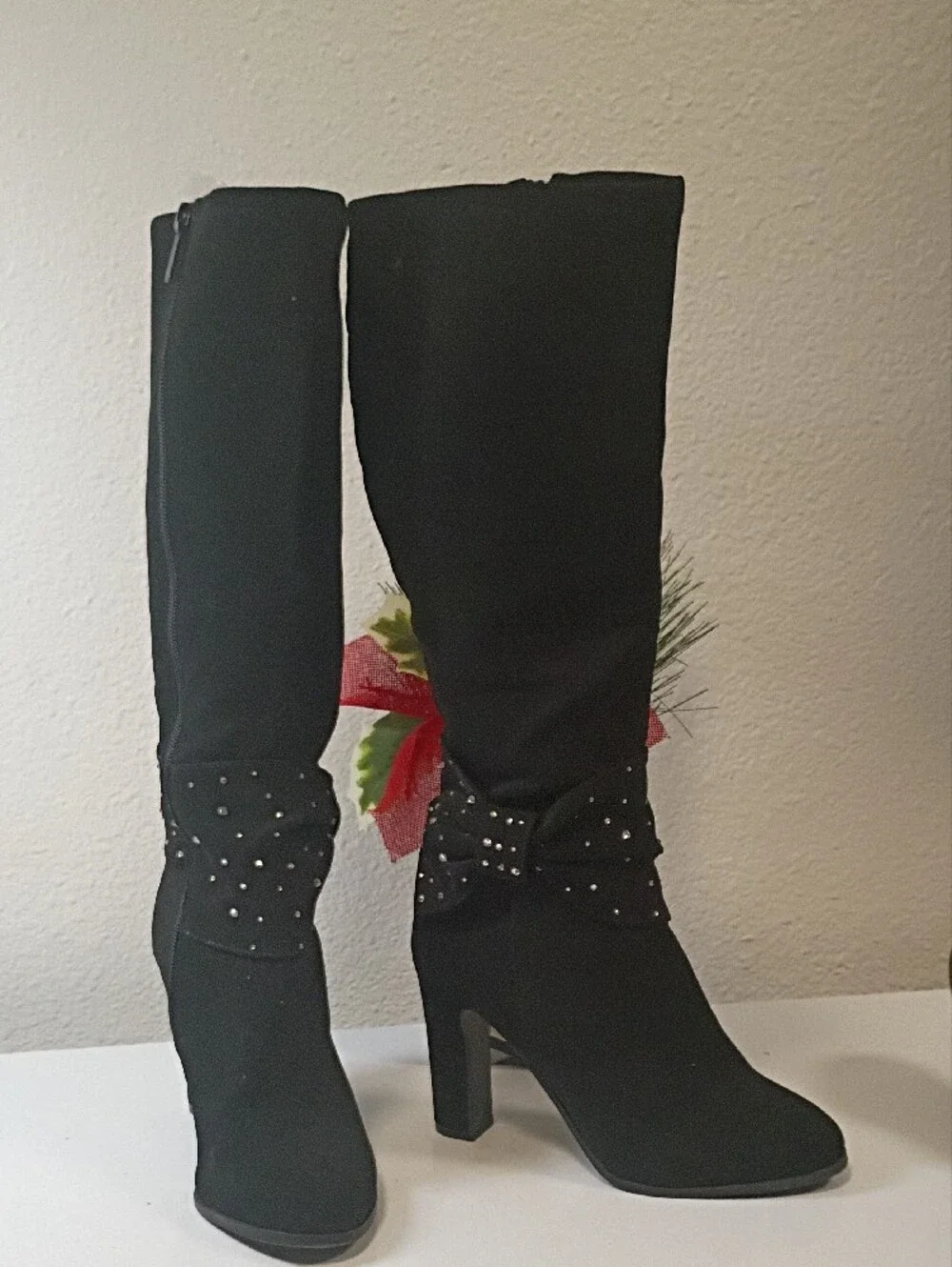 Impo Black Over-the-Knee Boots with Studded Band